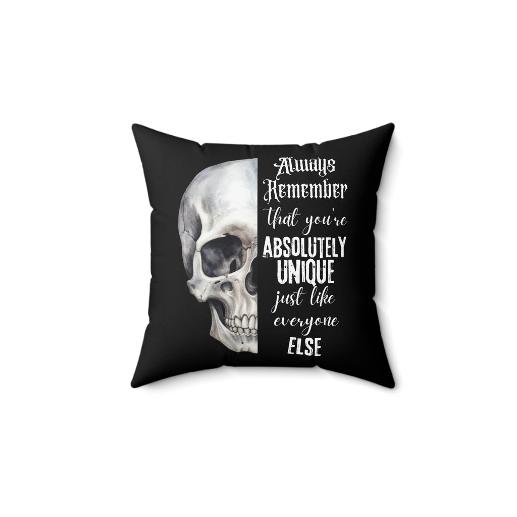 Always Remember Skull Pillow (Black)