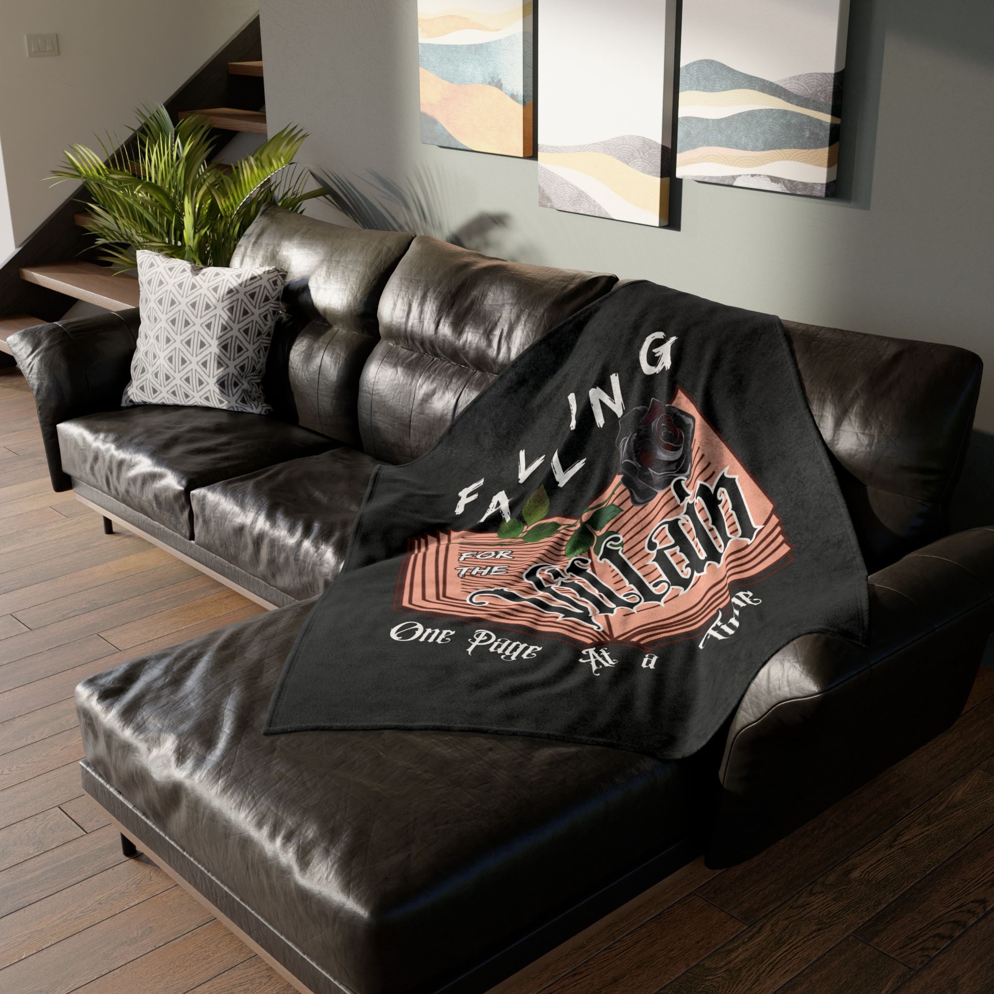 Falling for the Villain One Page at a Time Blanket - Black