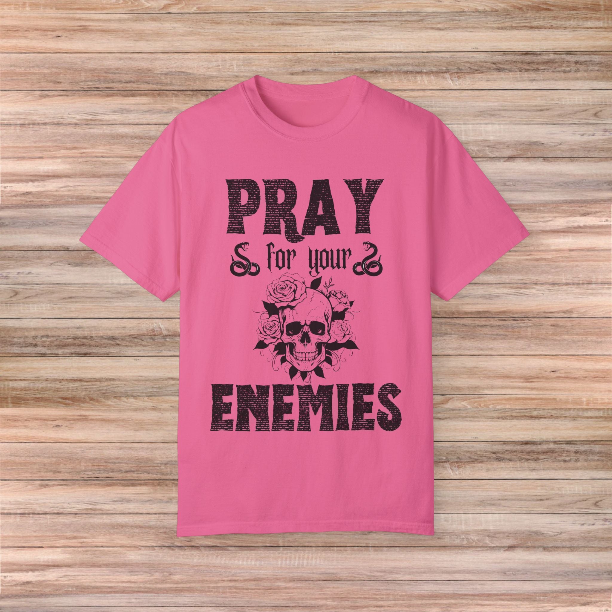 Pray for Your Enemies Skull Tshirt