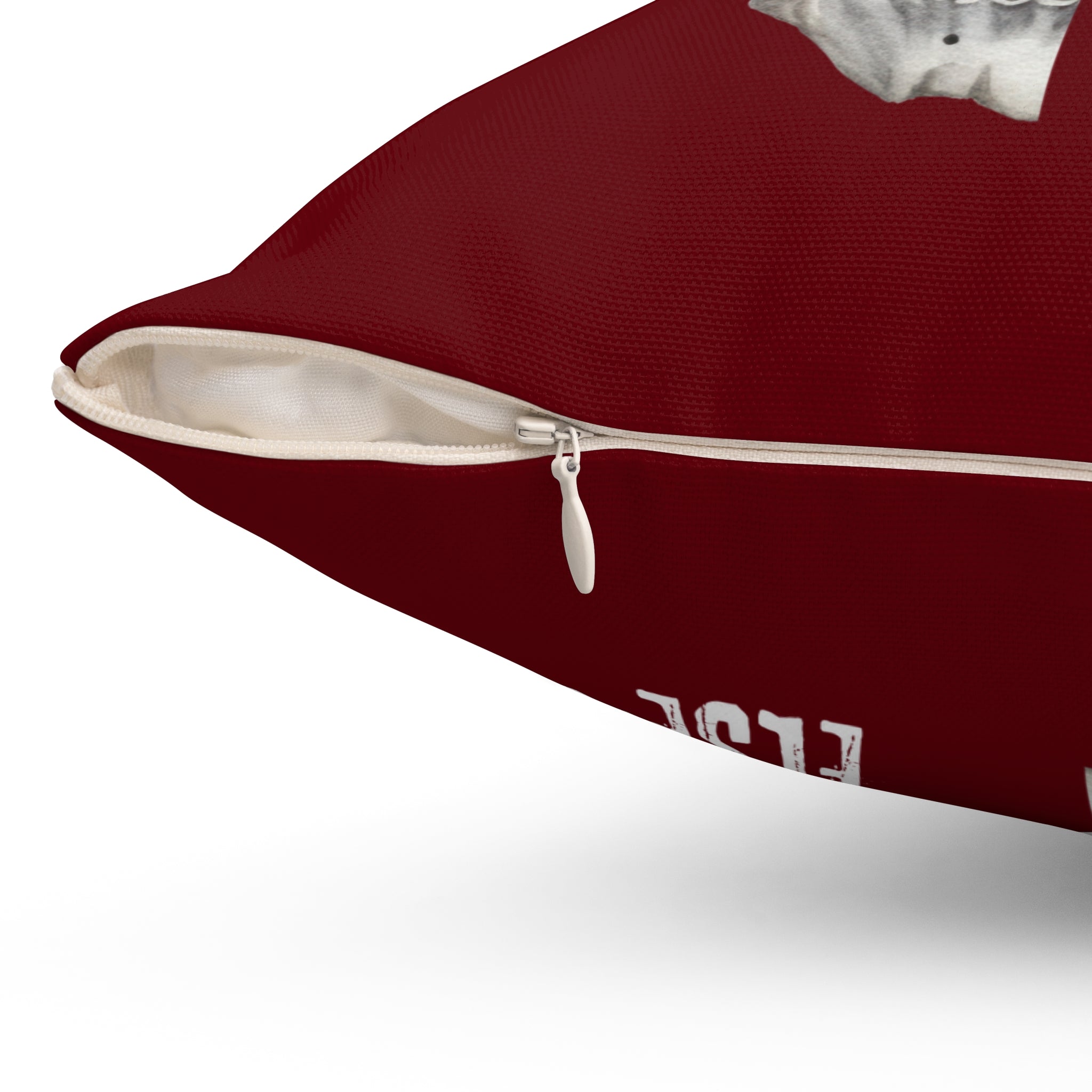 Always Remember Skull Pillow (Burgundy)