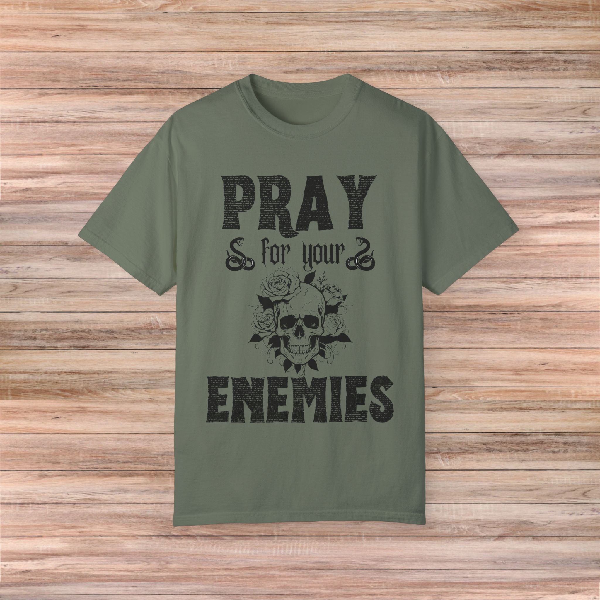 Pray for Your Enemies Skull Tshirt