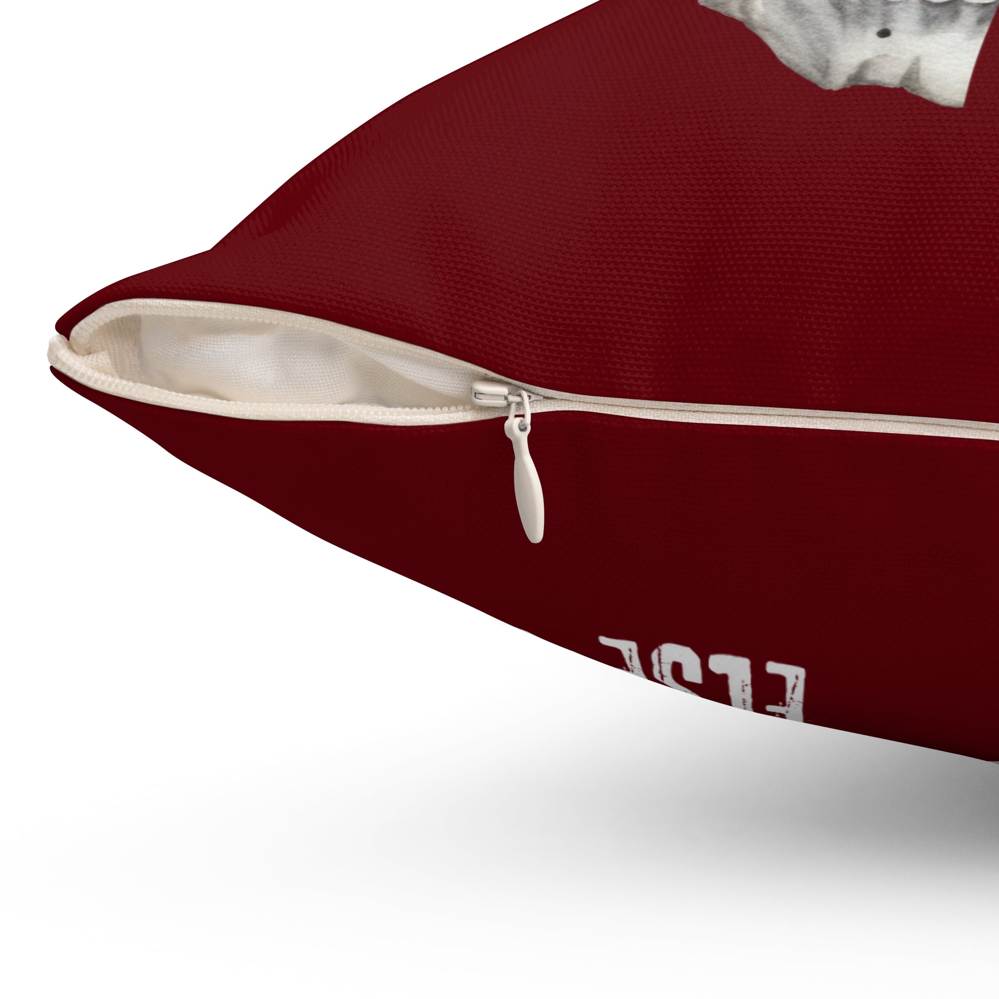 Always Remember Skull Pillow (Burgundy)
