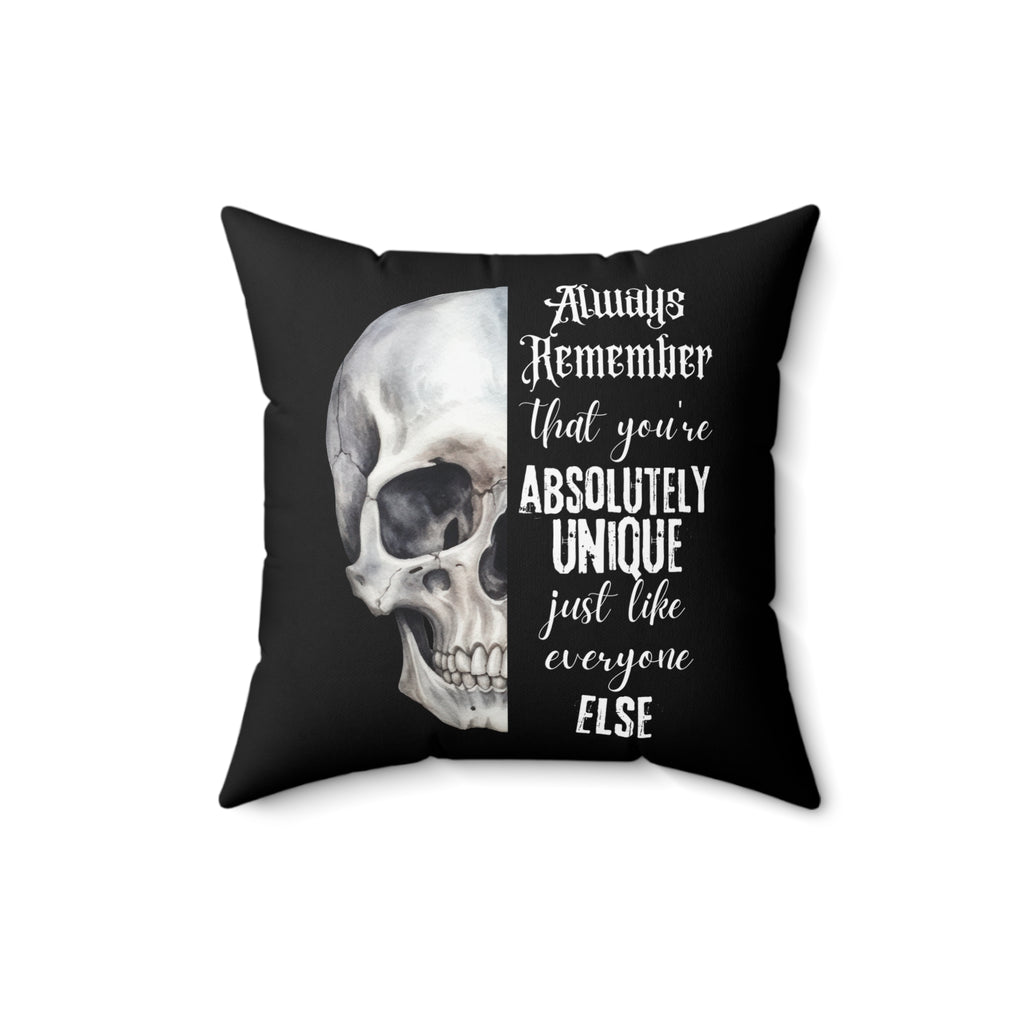 Always Remember Skull Pillow (Black)