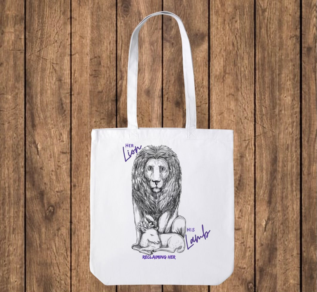 Her Lion His Lamb Tote Bag