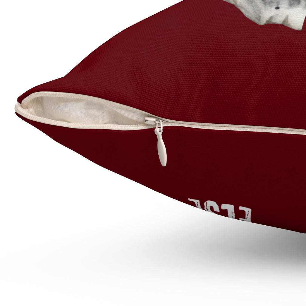 Always Remember Skull Pillow (Burgundy)