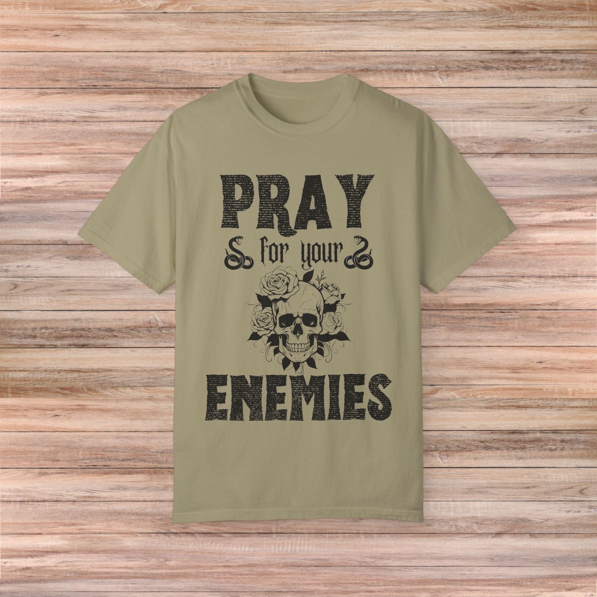 Pray for Your Enemies Skull Tshirt