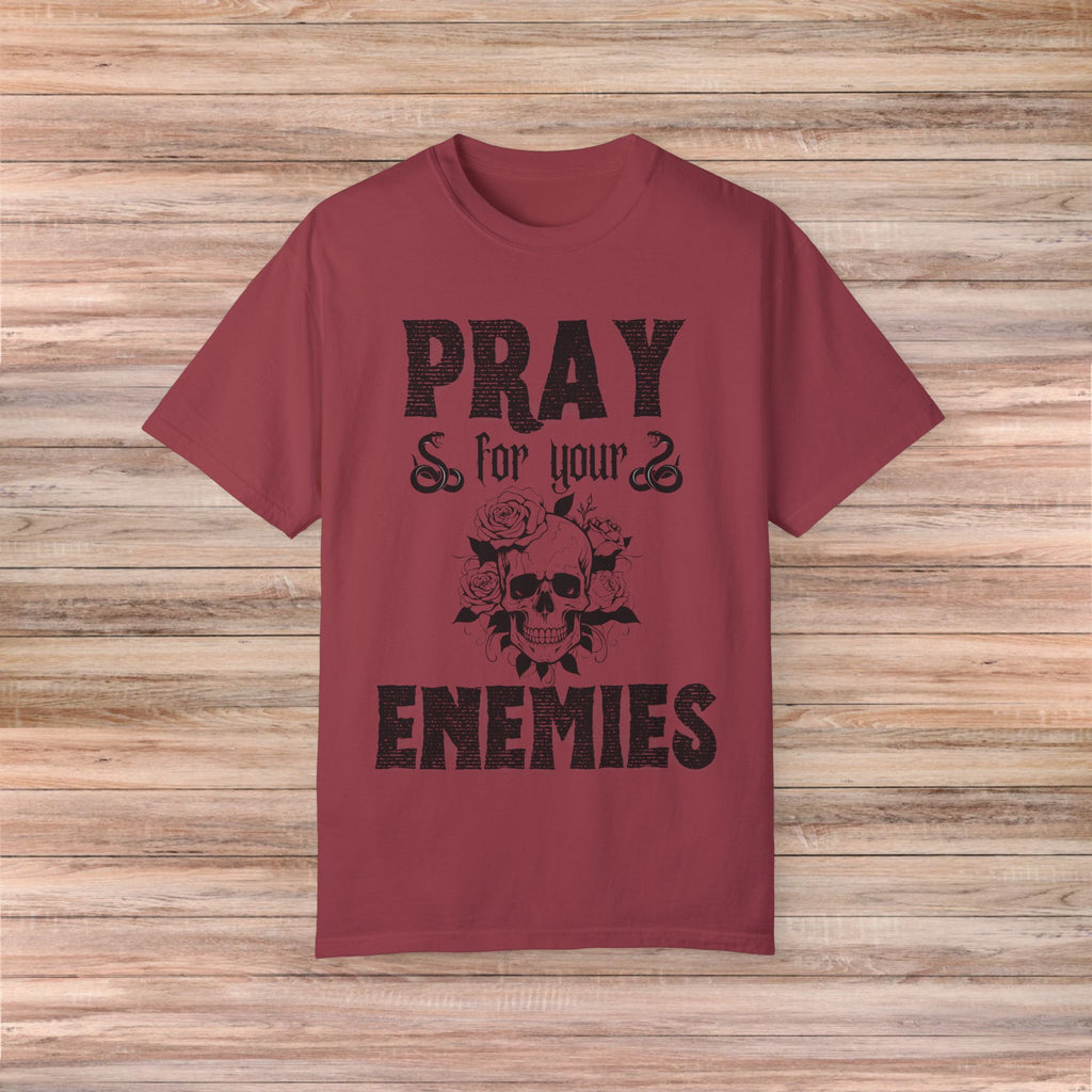 Pray for Your Enemies Skull Tshirt