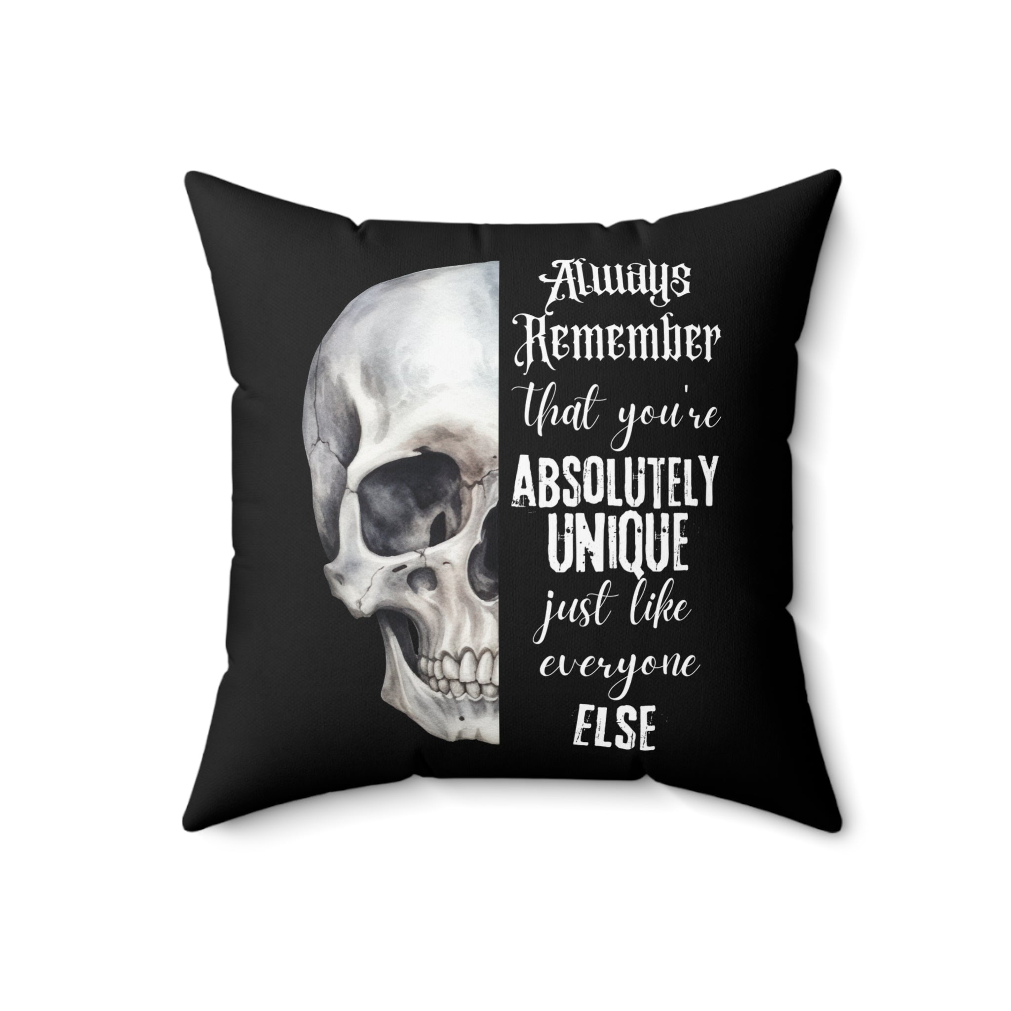Always Remember Skull Pillow (Black)