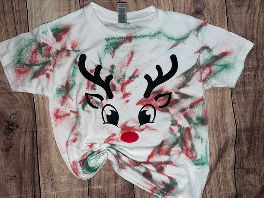 Rudolph Red Nose Tie Dye Tshirt