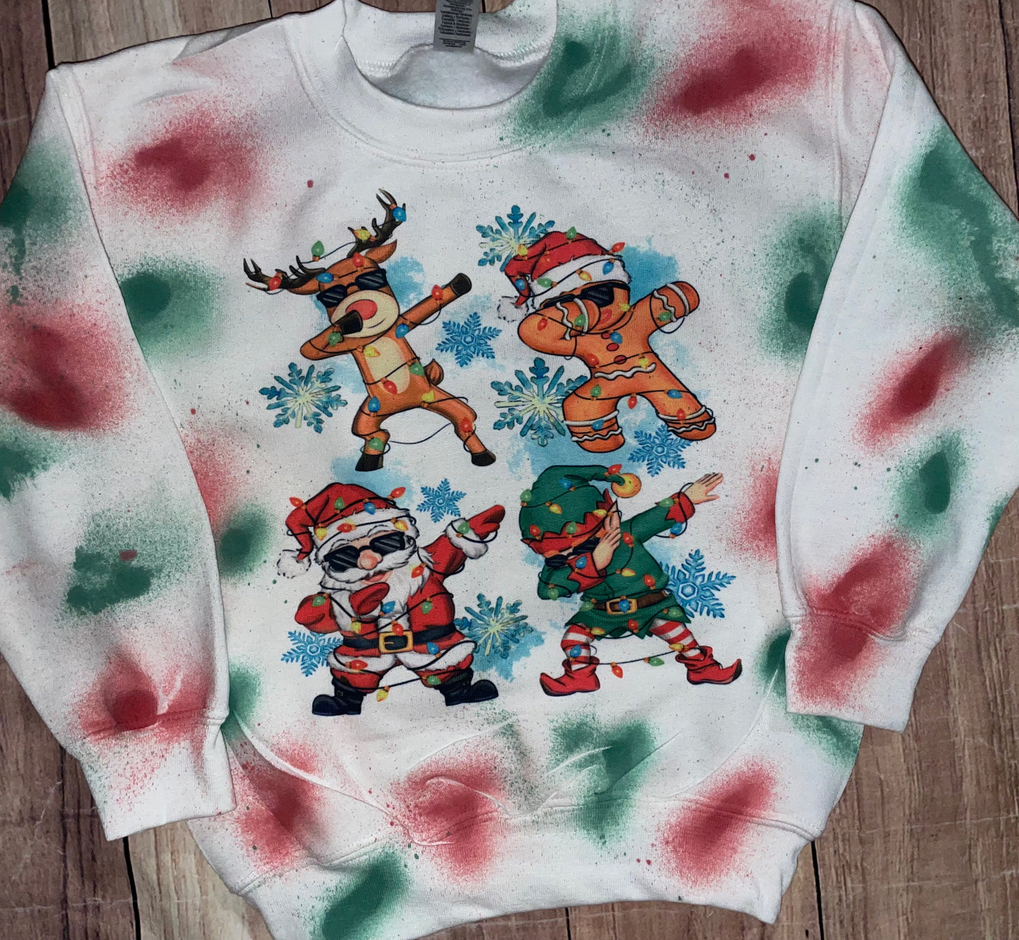 Rudolph Gingerbread Man Santa Elf Dab Sweater