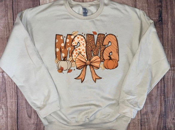 MAMA Bow Pumpkin Sweater