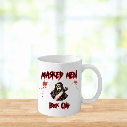 Ghost Face Masked Men Book Club Mug