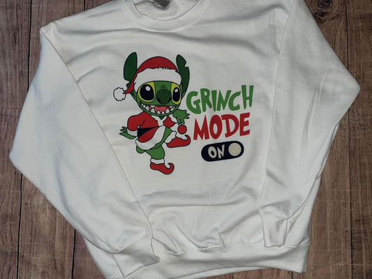 Lilo Stitch Grinch Mode On Sweater