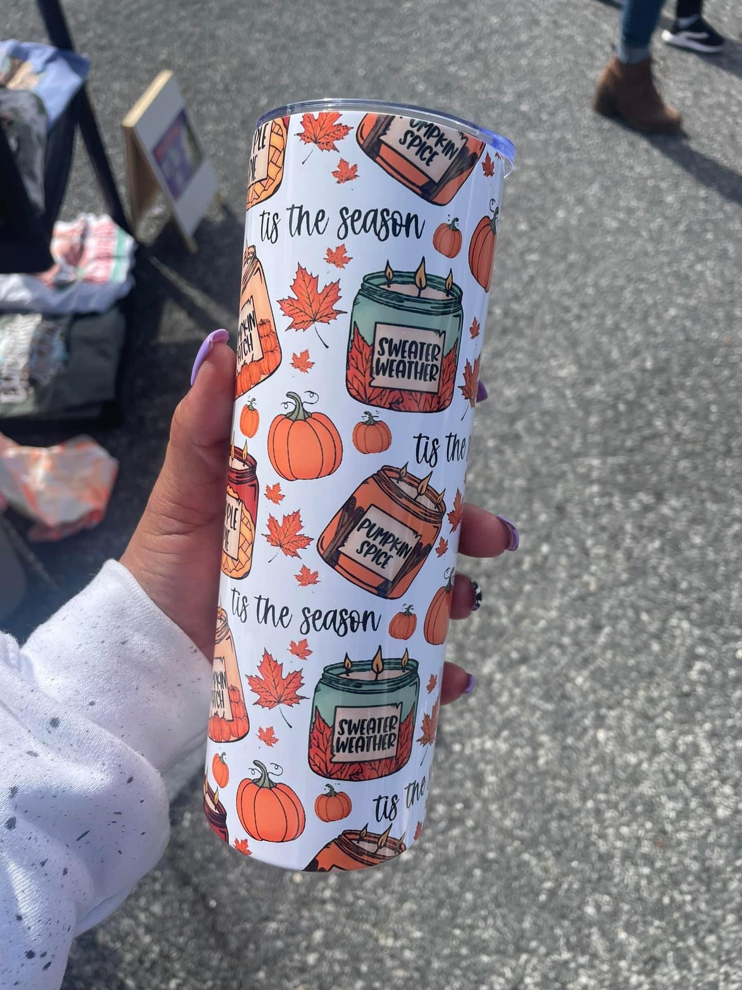 Tis the Season Sweater Weather Pumpkin Spice Tumbler