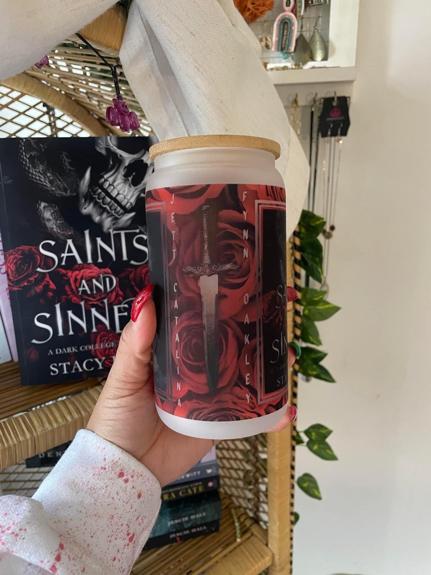 Saints and Sinners Frosted Glass Tumbler