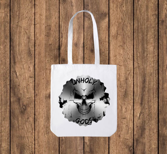 Skull Unholy Gods Tote Bag