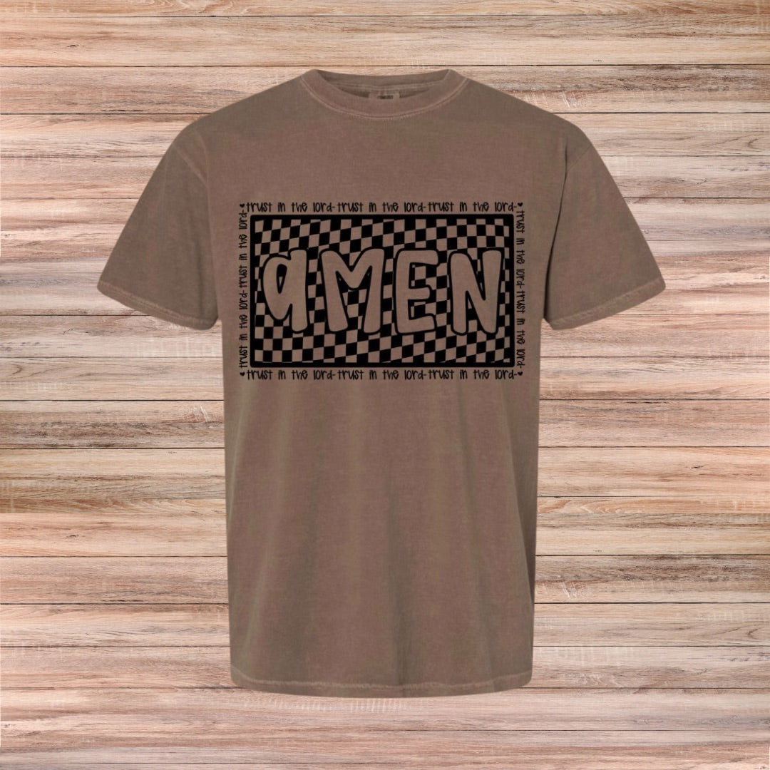 AMEN Checkerboard Scripture Tshirt