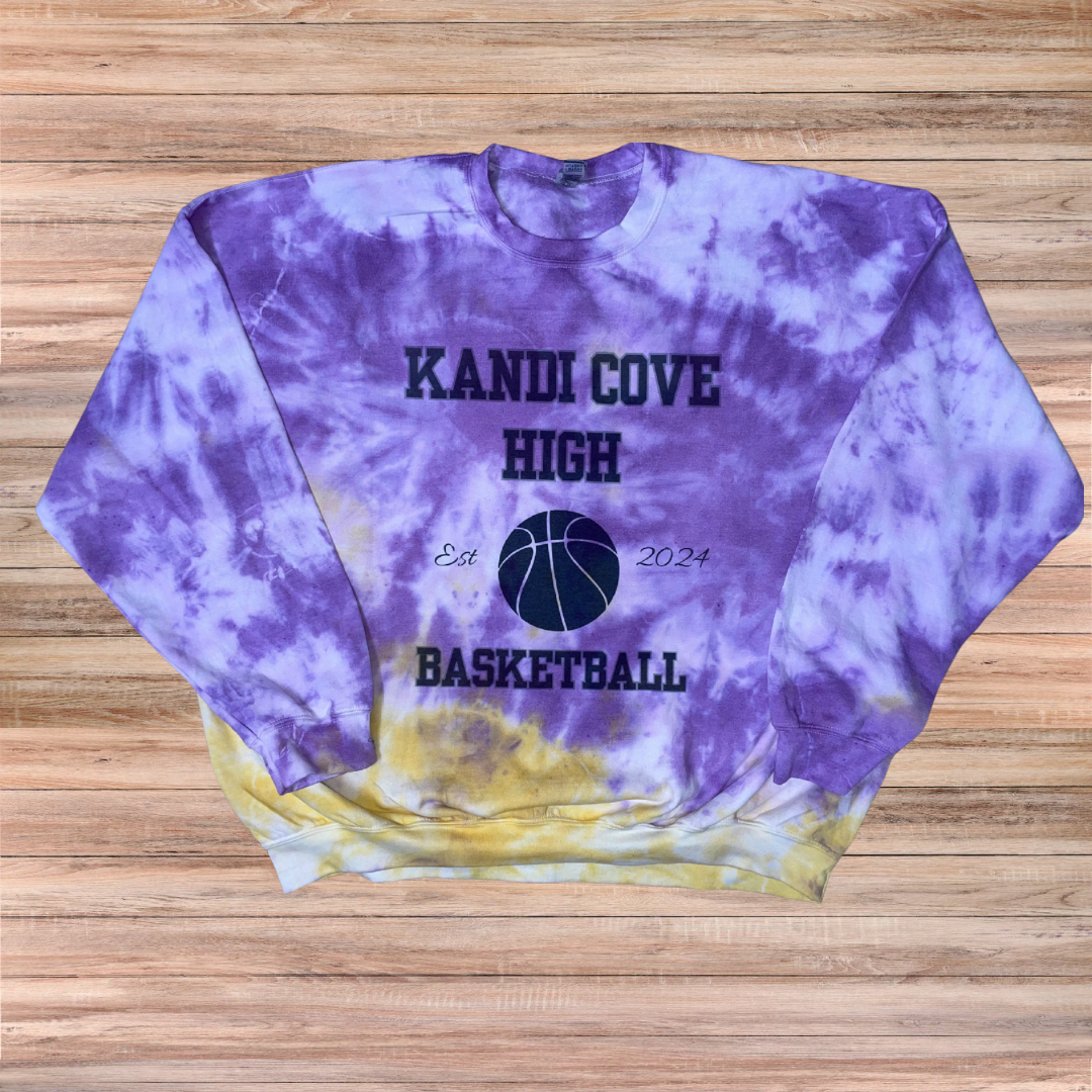 Kandi Cove High Est 2024 Basketball TieDye Sweater